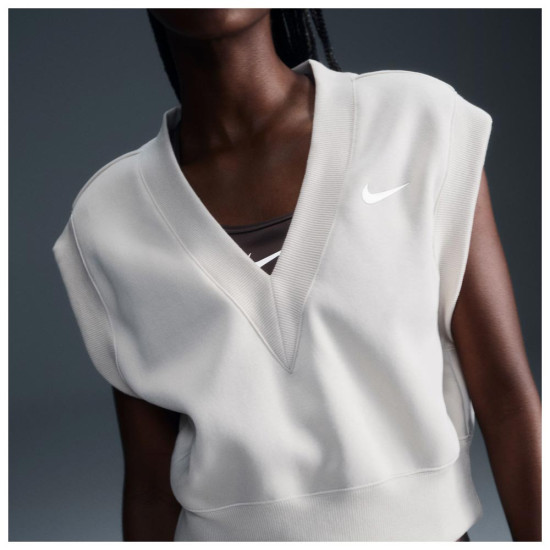 Nike Γυναικεία αμάνικη μπλούζα Sportswear Phoenix Fleece V-Neck Cropped Top